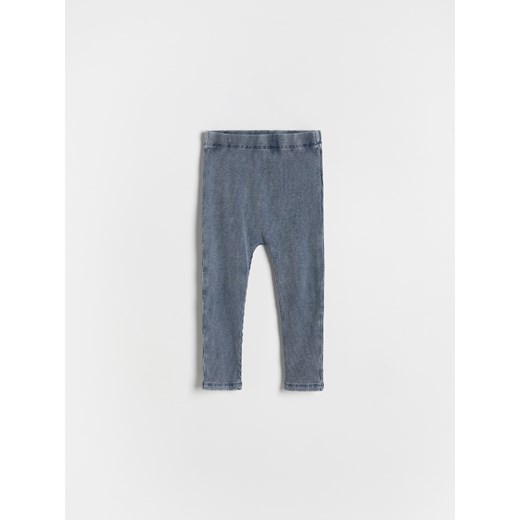 Reserved - Legginsy z prążkowanej dzianiny - granatowy Reserved 104 (3-4 lata) Reserved