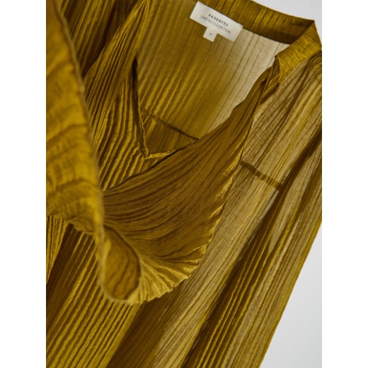 Reserved - Bluzka z ozdobnym wiązaniem - oliwkowy Reserved XS Reserved