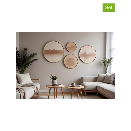 ABERTO DESIGN Druki artystyczne (4 szt.) w drewnianej ramce ze sklepu Limango Polska w kategorii Obrazy - zdjęcie 175005784