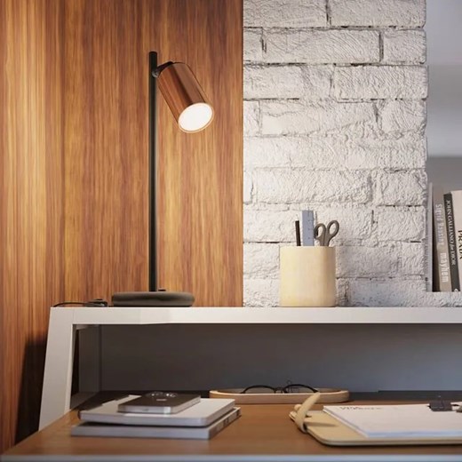 Lampka na biurko z ruchomym kloszem czarny + miedź - A577-Wezo Lumes One Size Edinos.pl