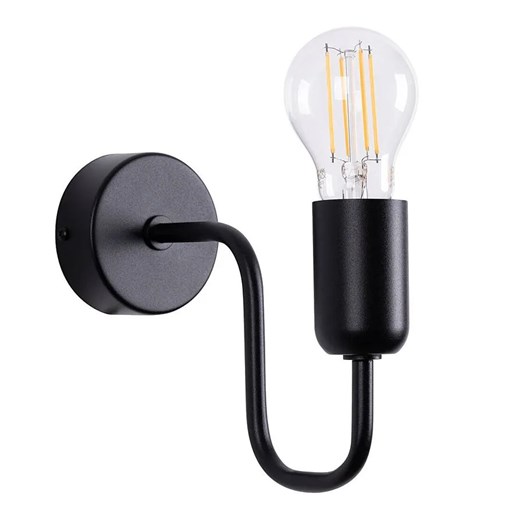 Czarny loftowy kinkiet bez klosza - A629-Brif Lumes One Size Edinos.pl