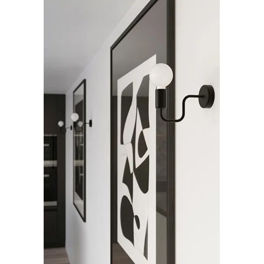 Czarny loftowy kinkiet bez klosza - A629-Brif Lumes One Size Edinos.pl