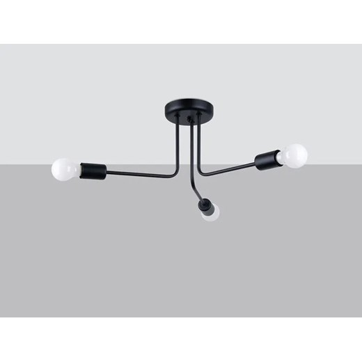 Czarna loftowa lampa sufitowa z 3 ramionami - A630-Tefo Lumes One Size Edinos.pl