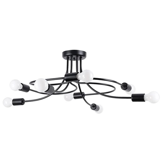 Czarna ośmioramienna designerska lampa sufitowa - A637-Ewiltons ze sklepu Edinos.pl w kategorii Lampy sufitowe - zdjęcie 175008852