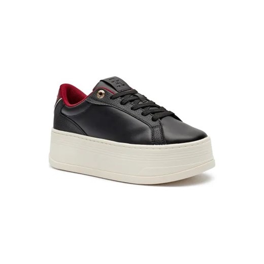 Tommy Hilfiger buty sportowe damskie sneakersy z tkaniny czarne wiosenne wiązane 