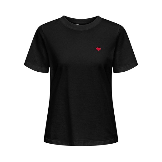 Jdy bluzka damska z haftami z krótkim rękawem z okrągłym dekoltem