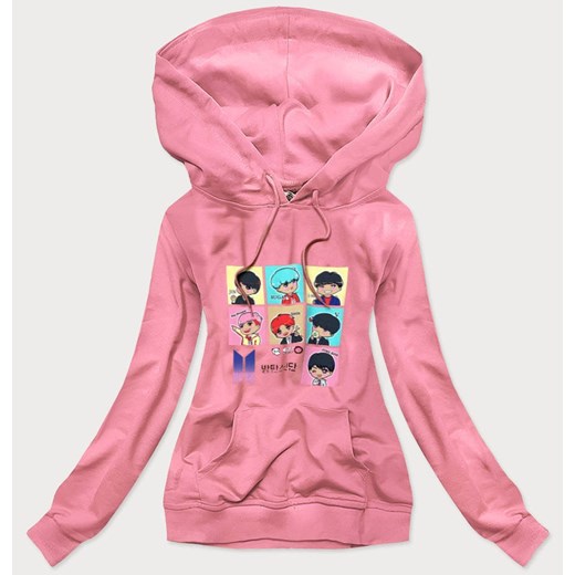 Damska bluza sportowa z nadrukiem różowa (n7283) ze sklepu goodlookin.pl w kategorii Bluzy damskie - zdjęcie 175022262