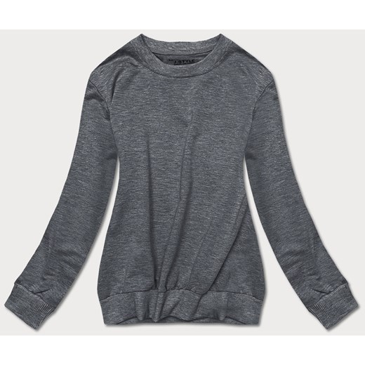 Cienka bluza dresowa damska ze ściągaczami ciemna szara (68W05-5) ze sklepu goodlookin.pl w kategorii Bluzy damskie - zdjęcie 175022632