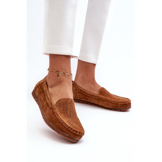 Mokasyny Damskie Zamszowe S.Barski LR755 Camel ze sklepu ZAZOO w kategorii Mokasyny damskie - zdjęcie 175024281