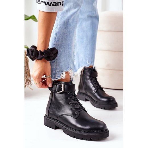 Damskie Ocieplane Workery Cross Jeans EE2R4086C Czarne ze sklepu ZAZOO w kategorii Workery damskie - zdjęcie 175027892