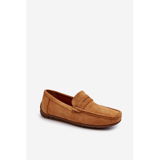 Mokasyny Męskie Zamsz Camel Wesley ZX549 ze sklepu ZAZOO w kategorii Mokasyny męskie - zdjęcie 175029591