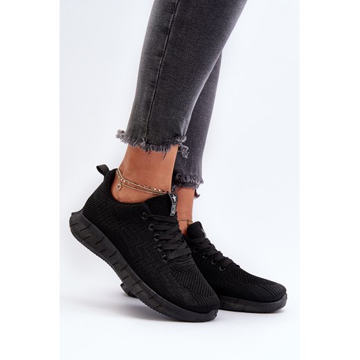 Buty Sportowe Materiałowe Damskie Czarne Kephope 23SP02-5746 ze sklepu ZAZOO w kategorii Buty sportowe damskie - zdjęcie 175029891