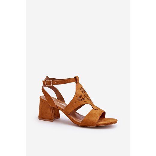 Sandały Niski Obcas Camel Eleriva N24-028 ze sklepu ZAZOO w kategorii Sandały damskie - zdjęcie 175030460
