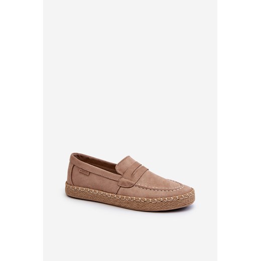 Espadryle Męskie Eko Zamszowe Beżowe Big Star NN174049 ze sklepu ZAZOO w kategorii Mokasyny męskie - zdjęcie 175031410