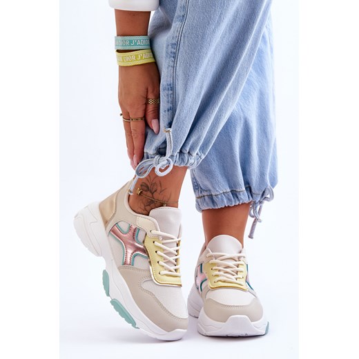 Sneakersy Damskie Sznurowane Multikolorowe Cortes BL378 ze sklepu ZAZOO w kategorii Buty sportowe damskie - zdjęcie 175033003