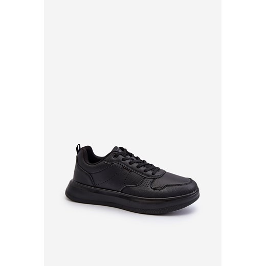 Sneakersy Męskie Platforma Eko Skóra Lekkie Czarne Uziran 24MN20-6935 ze sklepu ZAZOO w kategorii Buty sportowe męskie - zdjęcie 175033510