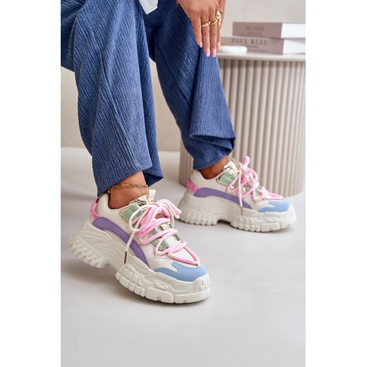 Damskie Sneakersy Masywna Platforma Sznurowane Multikolor Nevela ze sklepu ZAZOO w kategorii Buty sportowe damskie - zdjęcie 175034124
