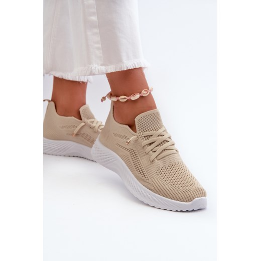 Buty Sportowe Damskie Wsuwane Beżowe Jagelia ze sklepu ZAZOO w kategorii Buty sportowe damskie - zdjęcie 175034620