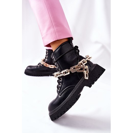 Wysokie Stylowe Botki Czarne Grail ze sklepu ZAZOO w kategorii Workery damskie - zdjęcie 175036060