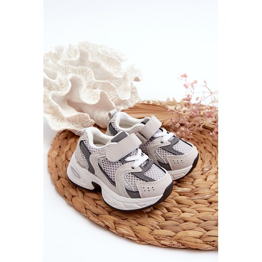 Sneakersy Buty Sportowe Na Rzep Szare Rulagia ze sklepu ZAZOO w kategorii Buty sportowe dziecięce - zdjęcie 175037170