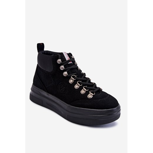 Botki Cross Jeans Trapery Czarne KK2R4074C ze sklepu ZAZOO w kategorii Botki - zdjęcie 175037733