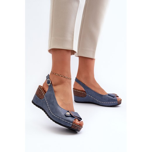 Sandały Na Koturnie Lekkie Comfort Shoes Damskie Efravia ze sklepu ZAZOO w kategorii Sandały damskie - zdjęcie 175038573