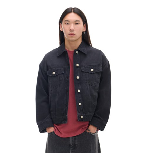 Cropp - Czarna kurtka jeansowa oversize - czarny Cropp M Cropp