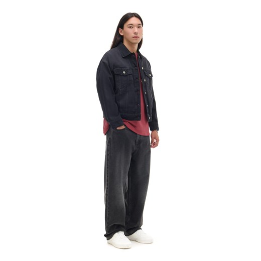 Cropp - Czarna kurtka jeansowa oversize - czarny Cropp L Cropp