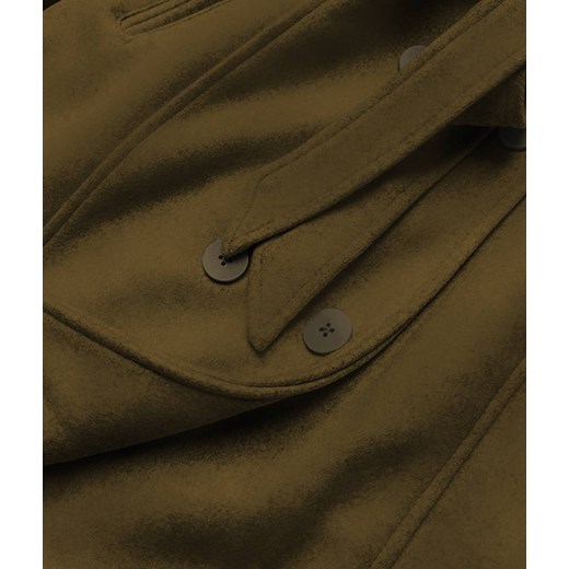 Damski płaszcz z futerkiem khaki (jc241) Goodlookin.pl L (40) wyprzedaż goodlookin.pl