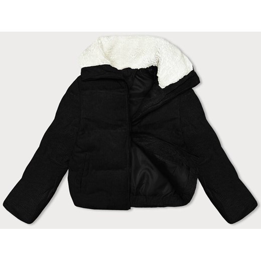 Sztruksowa kurtka damska z wysoką stójką J Style czarna (5M3230-392) ze sklepu goodlookin.pl w kategorii Kurtki damskie - zdjęcie 175043293