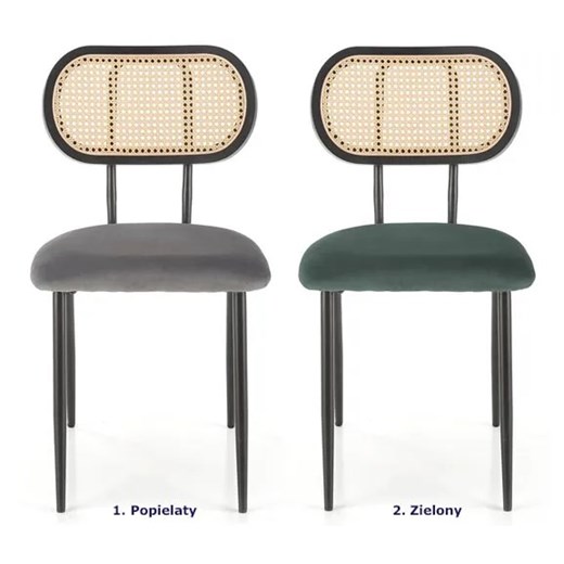 Zielone krzesło z rattanem w stylu boho - Tanges Elior One Size promocja Edinos.pl