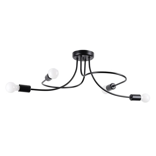 Czarna Nowoczesna Lampa Sufitowa Bez Kloszy B9-G99 ze sklepu Edinos.pl w kategorii Lampy sufitowe - zdjęcie 175047884