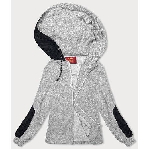 Bluza w prążki damska jasnoszara (AMG-311) ze sklepu goodlookin.pl w kategorii Bluzy damskie - zdjęcie 175050064