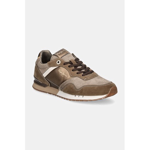 Pepe Jeans sneakersy PLS40023 kolor brązowy LONDON GALA W ze sklepu ANSWEAR.com w kategorii Buty sportowe damskie - zdjęcie 175053112