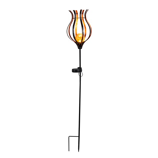 Garden Hero Solarna lampa ogrodowa LED w kolorze czarno-pomarańczowym - wys. 90 x Ø 15 cm ze sklepu Limango Polska w kategorii Oświetlenie ogrodowe - zdjęcie 175056880