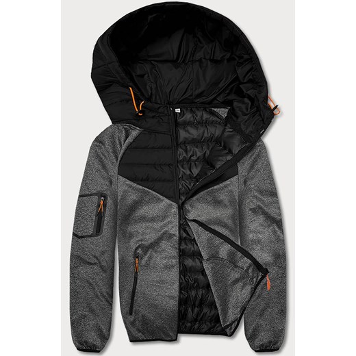 Męska kurtka-bluza czarny-grafit (8M905-392) ze sklepu goodlookin.pl w kategorii Kurtki męskie - zdjęcie 175057700
