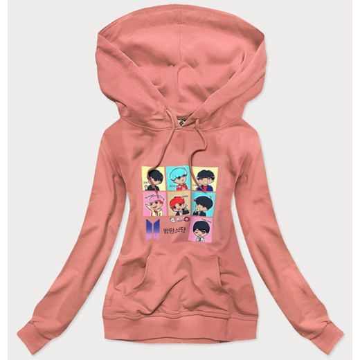Damska bluza sportowa z nadrukiem brzoskwiniowa (n7283) ze sklepu goodlookin.pl w kategorii Bluzy damskie - zdjęcie 175058001