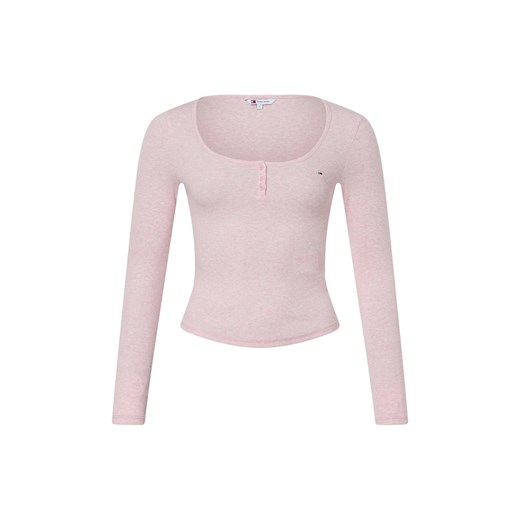 Tommy Jeans Damska koszulka z długim rękawem Kobiety Bawełna różowy wzorzysty ze sklepu vangraaf w kategorii Bluzki damskie - zdjęcie 175058553