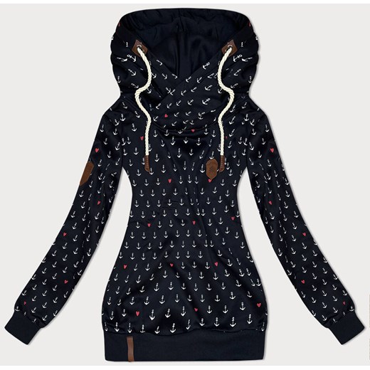 Wzorzysta bluza damska czarna (2304) ze sklepu goodlookin.pl w kategorii Bluzy damskie - zdjęcie 175058744