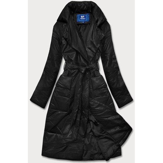 Kurtka oversize skóra ekologiczna czarna (ag1-j9080) ze sklepu goodlookin.pl w kategorii Płaszcze damskie - zdjęcie 175058773