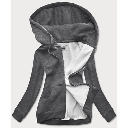 Bluza damska sportowa ciemna szara (W03-5) ze sklepu goodlookin.pl w kategorii Bluzy damskie - zdjęcie 175059073