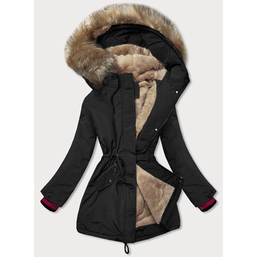 Zimowa kurtka damska z kapturem czarna (can-579) Goodlookin.pl XL (42) promocyjna cena goodlookin.pl
