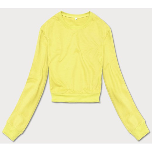 Cienka krótka bluza dresowa damska żółta (8B938-33) ze sklepu goodlookin.pl w kategorii Bluzy damskie - zdjęcie 175059482