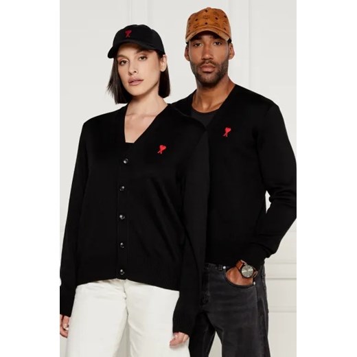 AMI Paris Wełniany kardigan | Regular Fit Ami Paris L Gomez Fashion Store