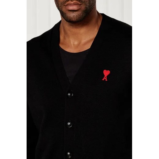 AMI Paris Wełniany kardigan | Regular Fit Ami Paris L Gomez Fashion Store