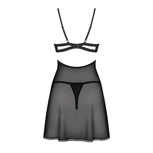 Obsessive koszulka babydoll i stringi Nutris, Kolor czarny, Rozmiar XS/S, Obsessive ze sklepu Intymna w kategorii Koszule nocne - zdjęcie 175066220