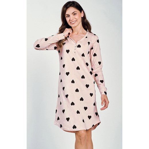 Koszula nocna damska brudny róż w serca Libby 3215, Kolor brudny róż, Rozmiar M, Taro ze sklepu Intymna w kategorii Koszule nocne - zdjęcie 175066253