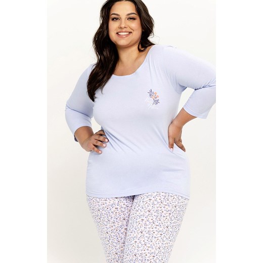 Bawełniana piżama damska 3/4 niebieska Ariella 3256, Kolor niebieski-wzór, Rozmiar XXL, Taro ze sklepu Intymna w kategorii Piżamy damskie - zdjęcie 175066274