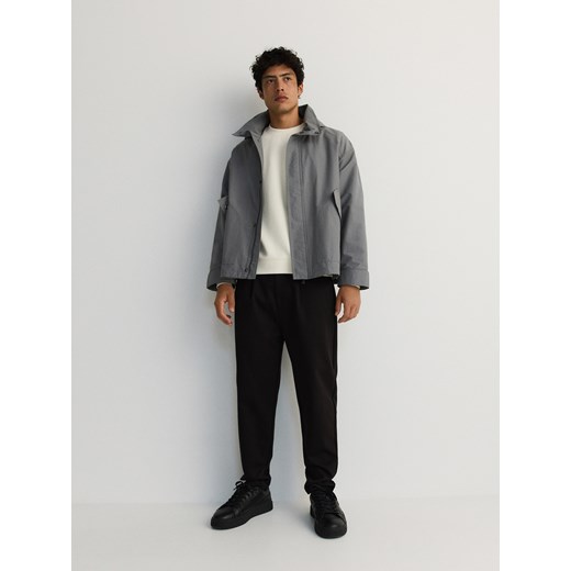 Reserved - Gładka kurtka z kapturem - zielony Reserved S Reserved