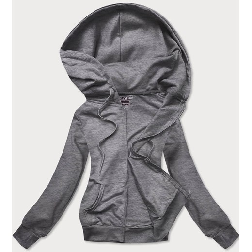 Rozpinana cienka bluza damska z kapturem ciemny szary (W08-5) ze sklepu goodlookin.pl w kategorii Bluzy damskie - zdjęcie 175073490